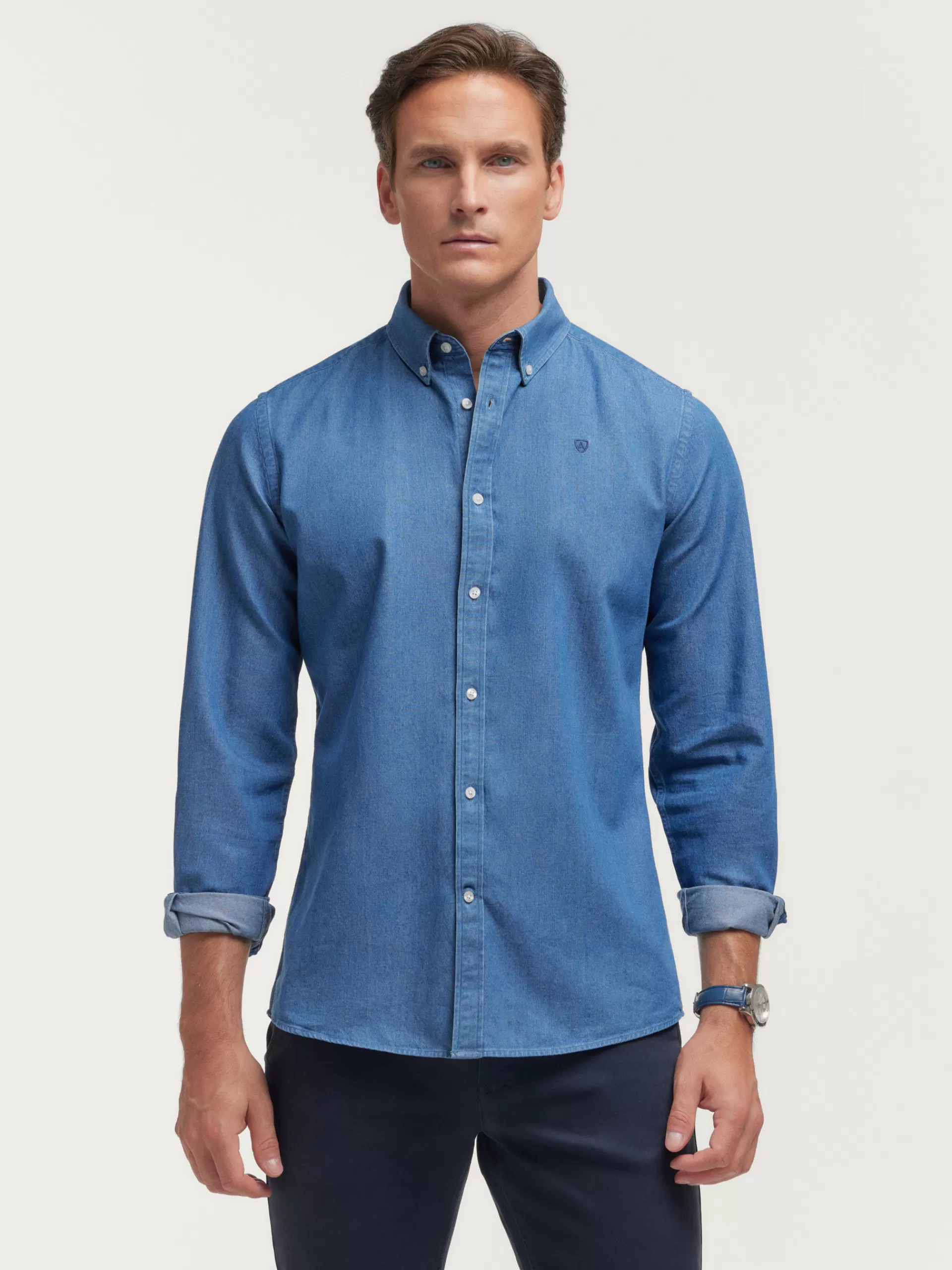 Hot Alvaro Moreno CAMISA DENIM SLUB Azul