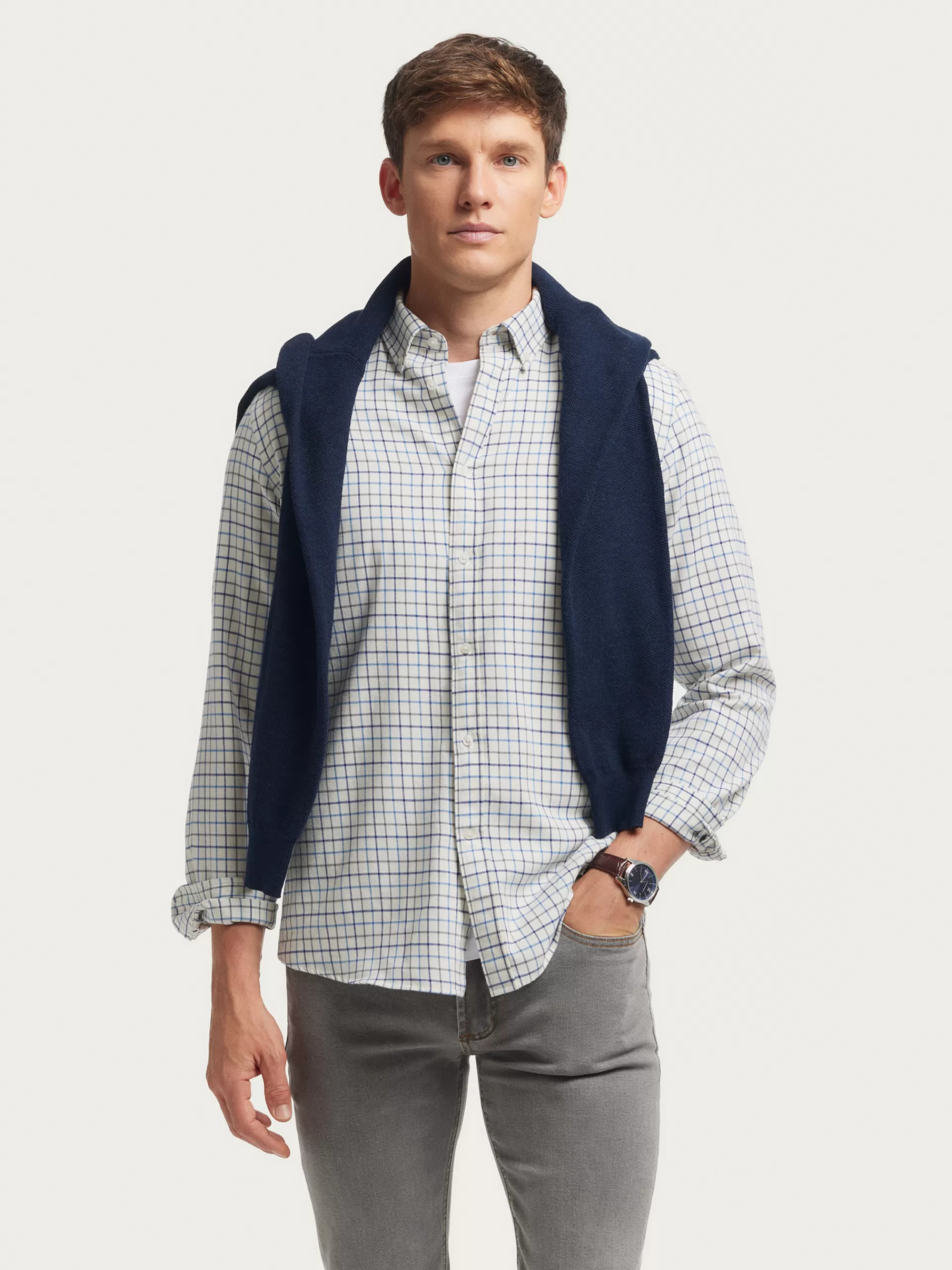 Discount Alvaro Moreno CAMISA FLANNEL CHECKS Azul Marino