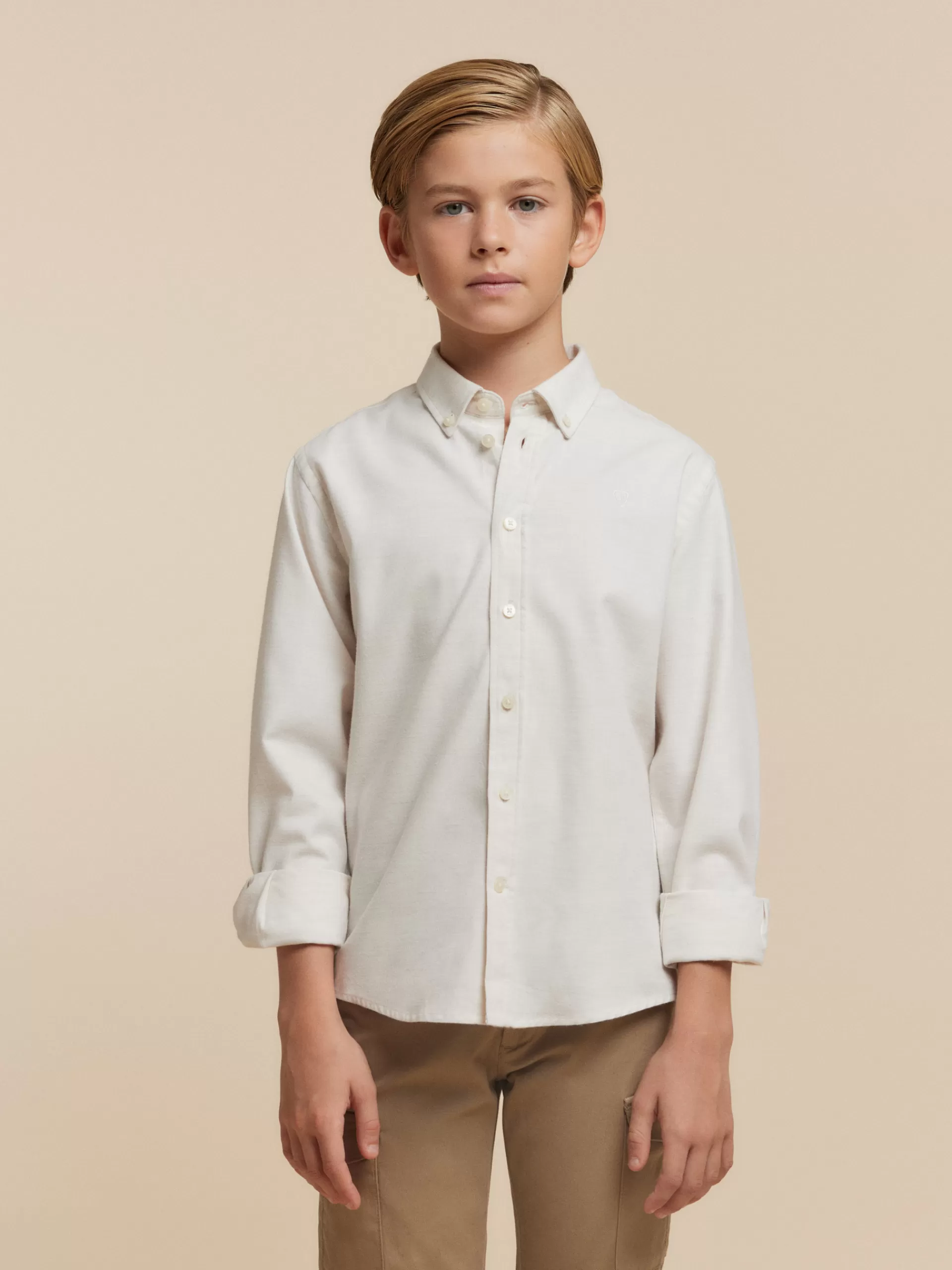 Flash Sale Alvaro Moreno CAMISA FLANNEL TWILL KIDS Crudo