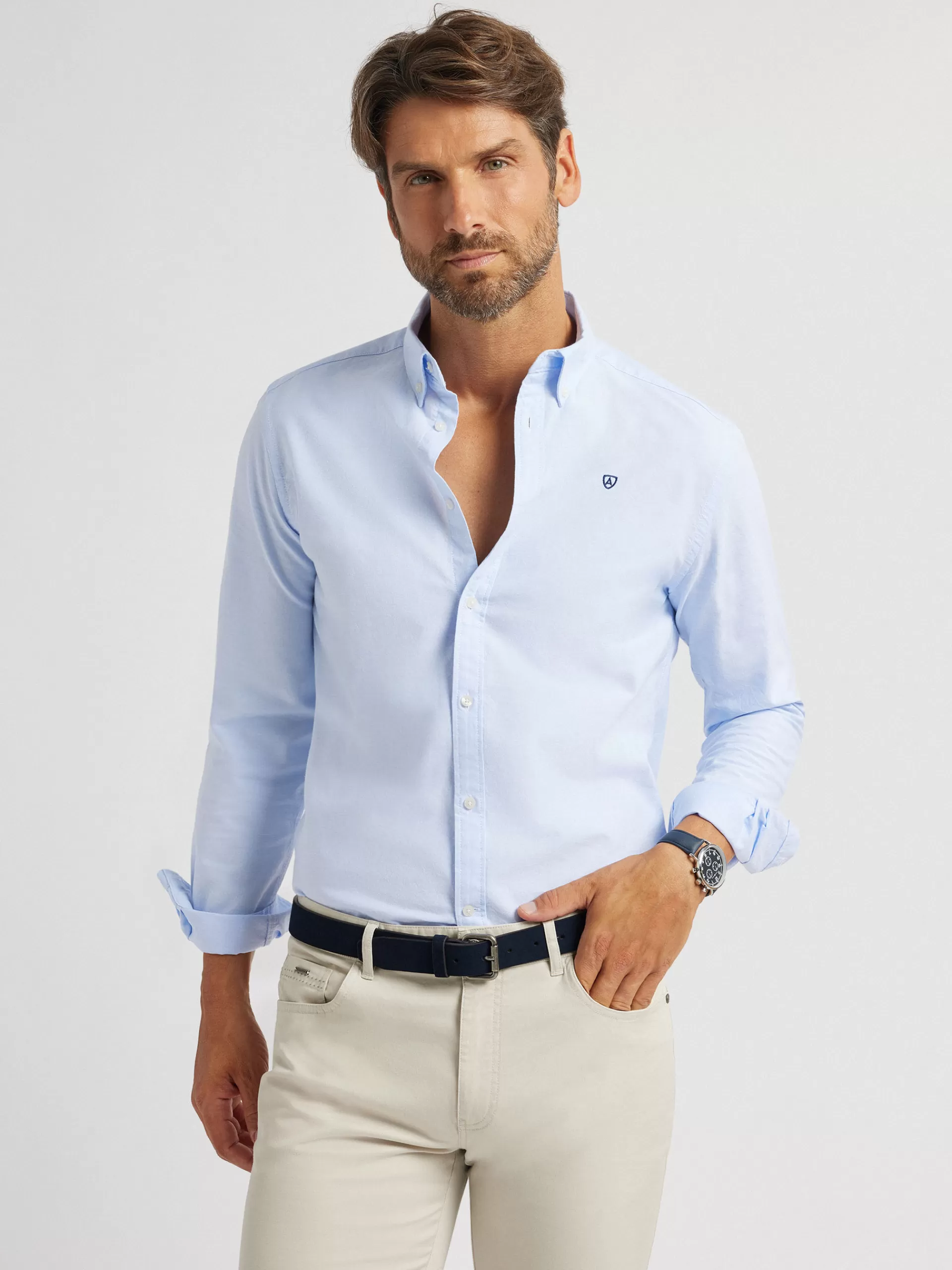 Best Sale Alvaro Moreno CAMISA OXFORD BASIC Celeste