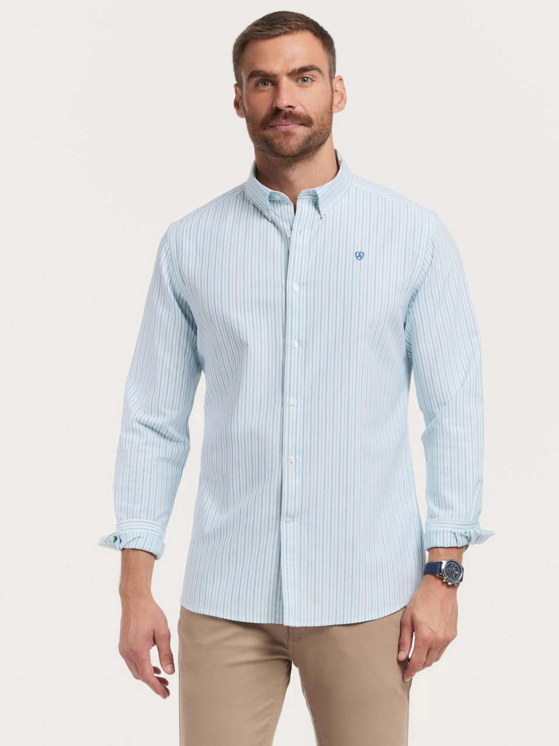 New Alvaro Moreno CAMISA OXFORD FANCY STR Verde