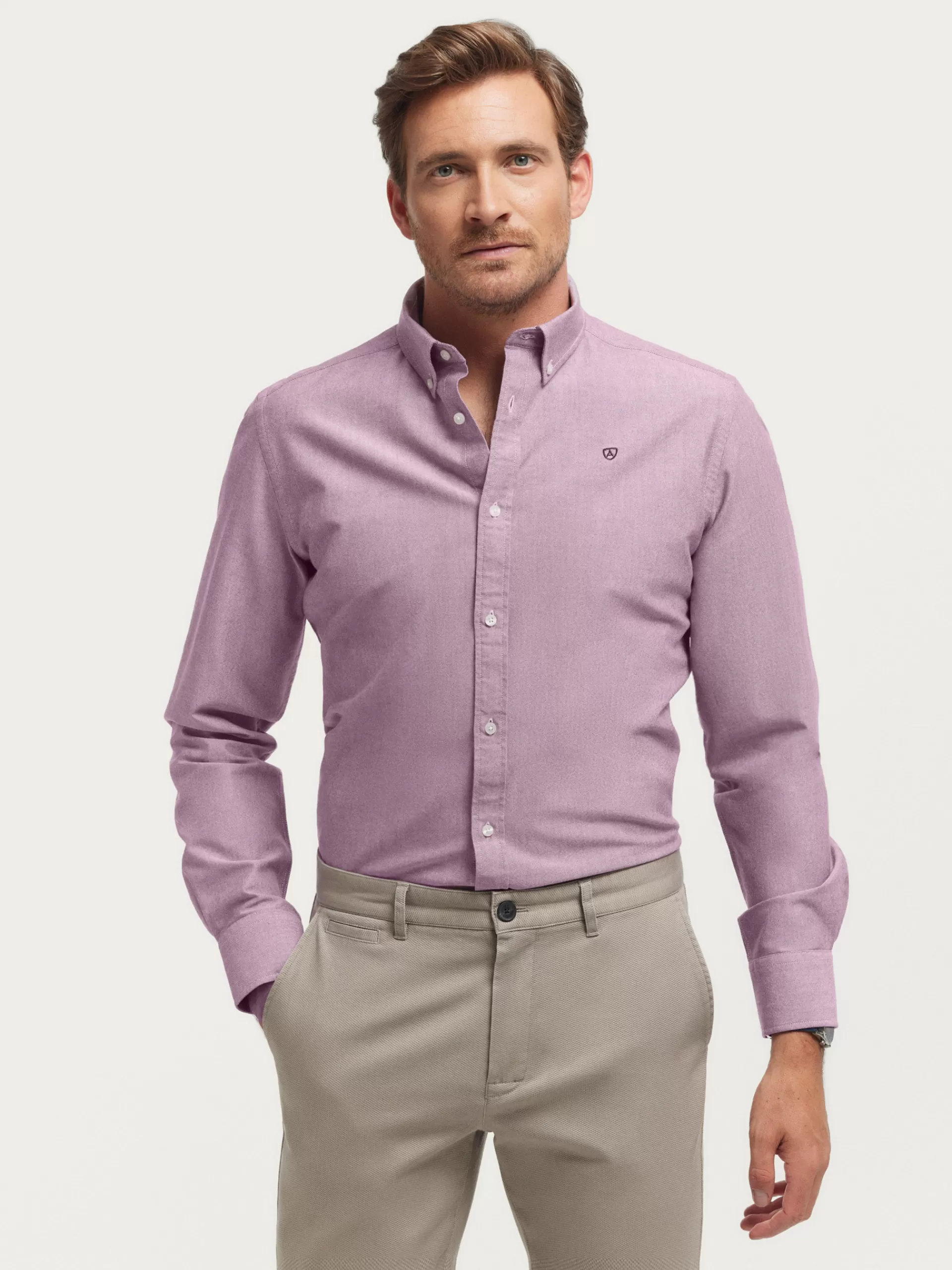 New Alvaro Moreno CAMISA OXFORD SOLID Burdeos