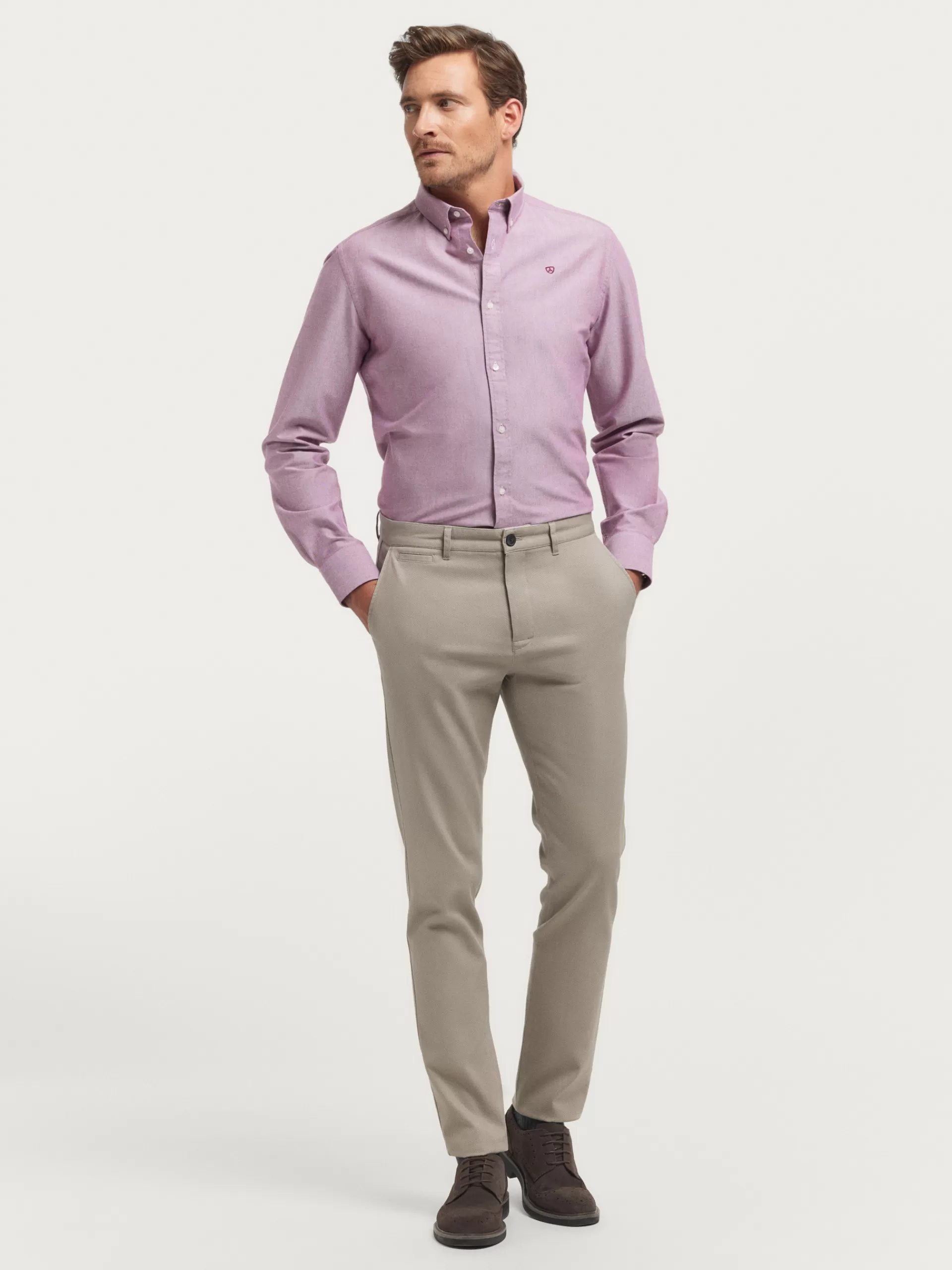 New Alvaro Moreno CAMISA OXFORD SOLID Burdeos