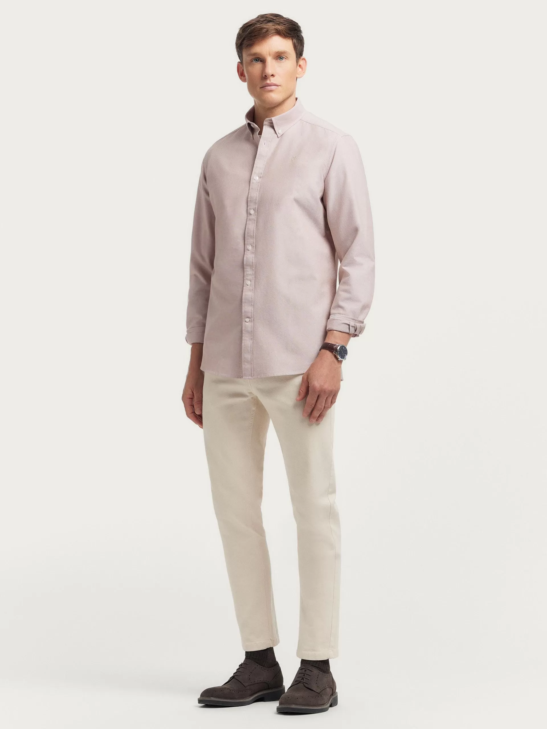 New Alvaro Moreno CAMISA OXFORD SOLID Camel