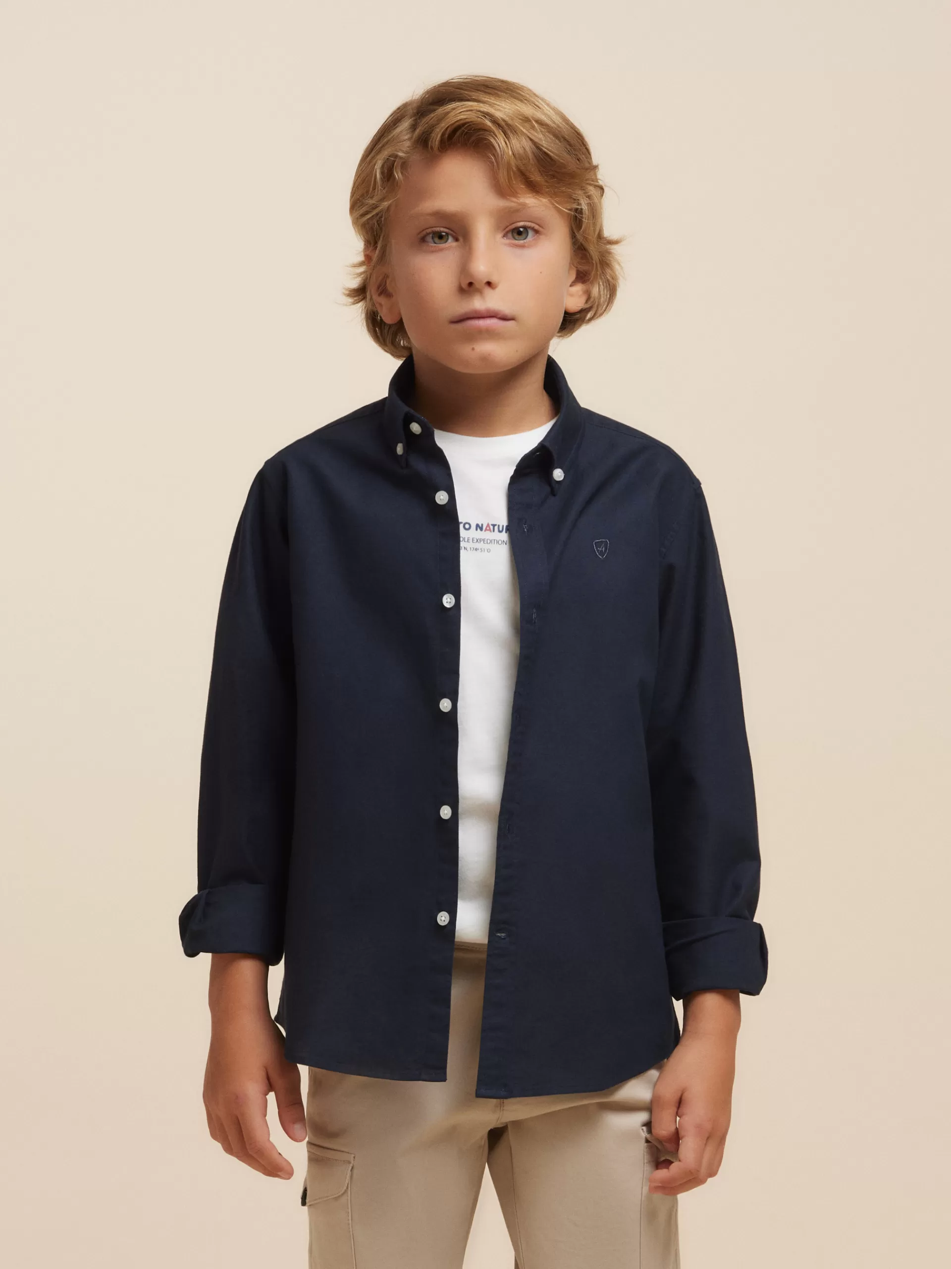 Clearance Alvaro Moreno CAMISA OXFORD SOLID KIDS Azul Marino