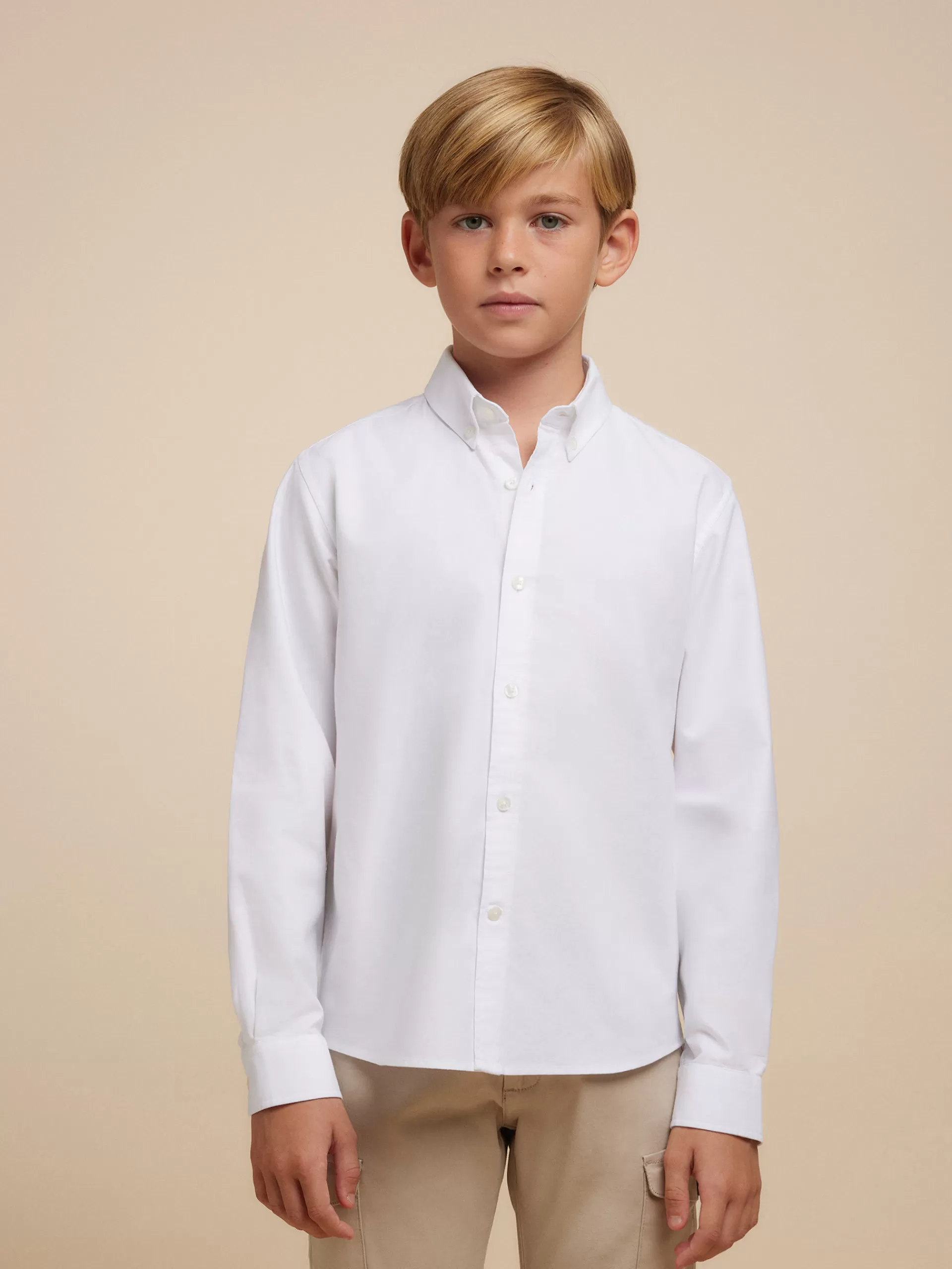 Discount Alvaro Moreno CAMISA OXFORD SOLID KIDS Blanco