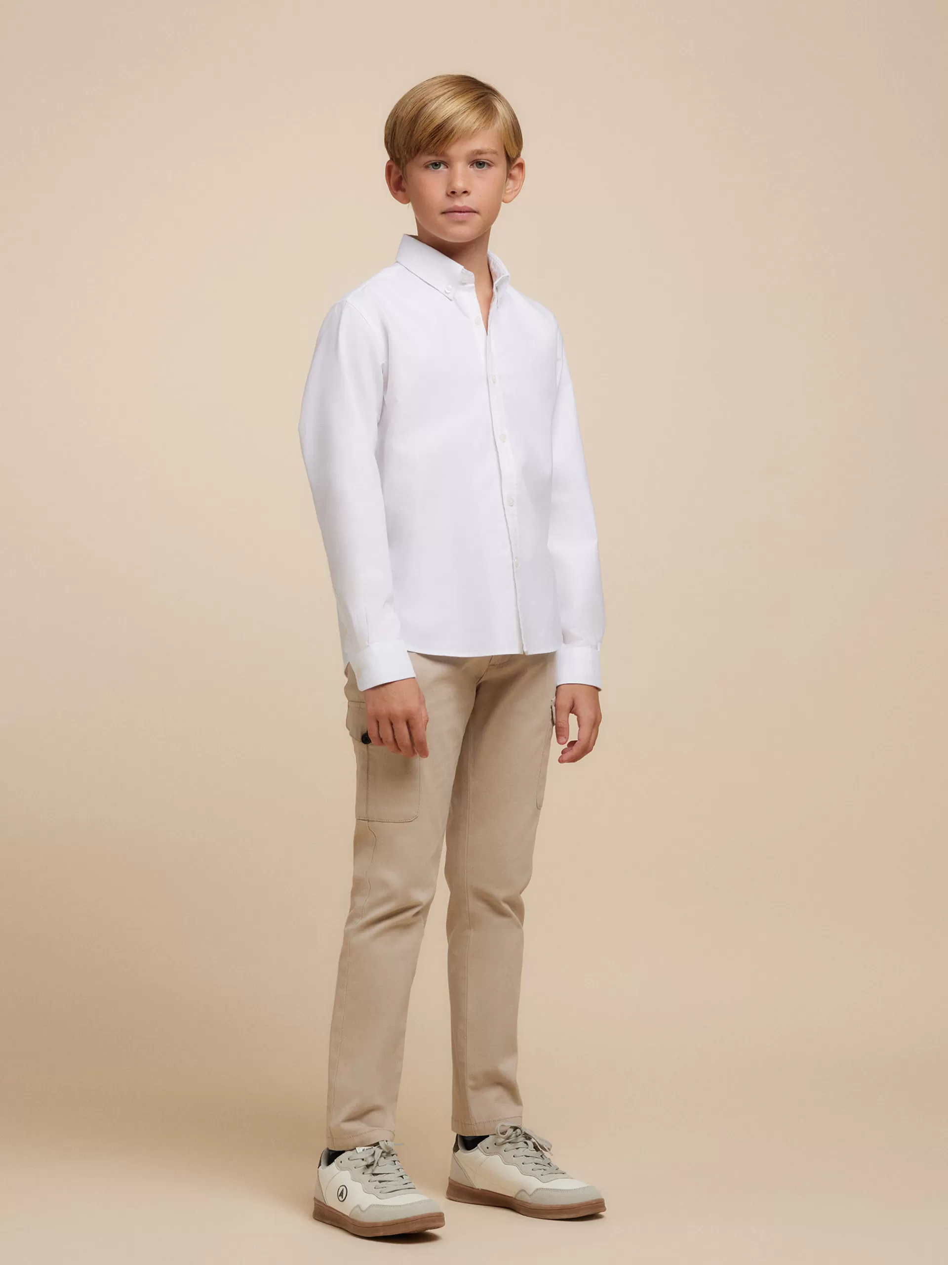 Discount Alvaro Moreno CAMISA OXFORD SOLID KIDS Blanco