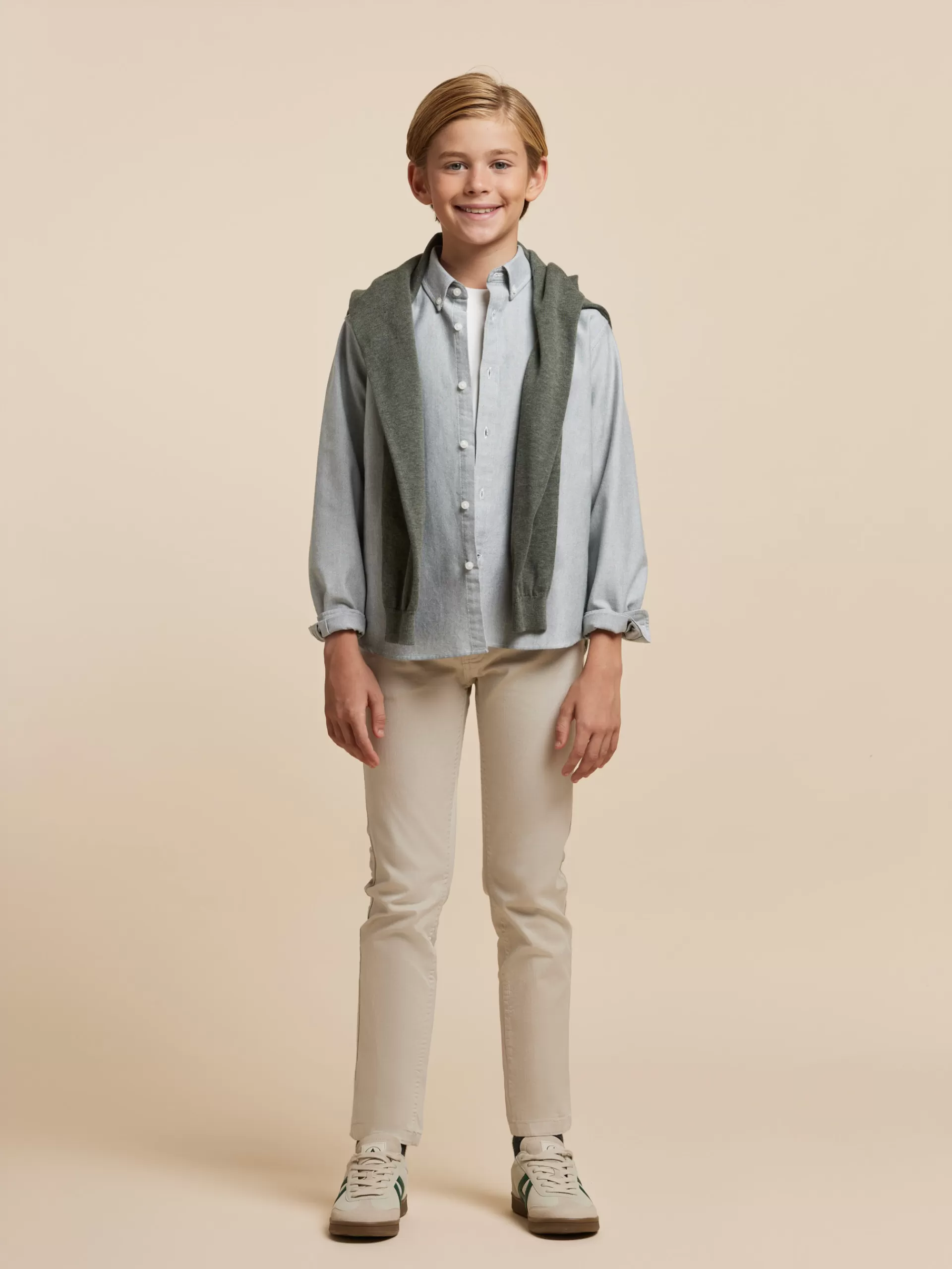 New Alvaro Moreno CAMISA OXFORD SOLID KIDS Verde