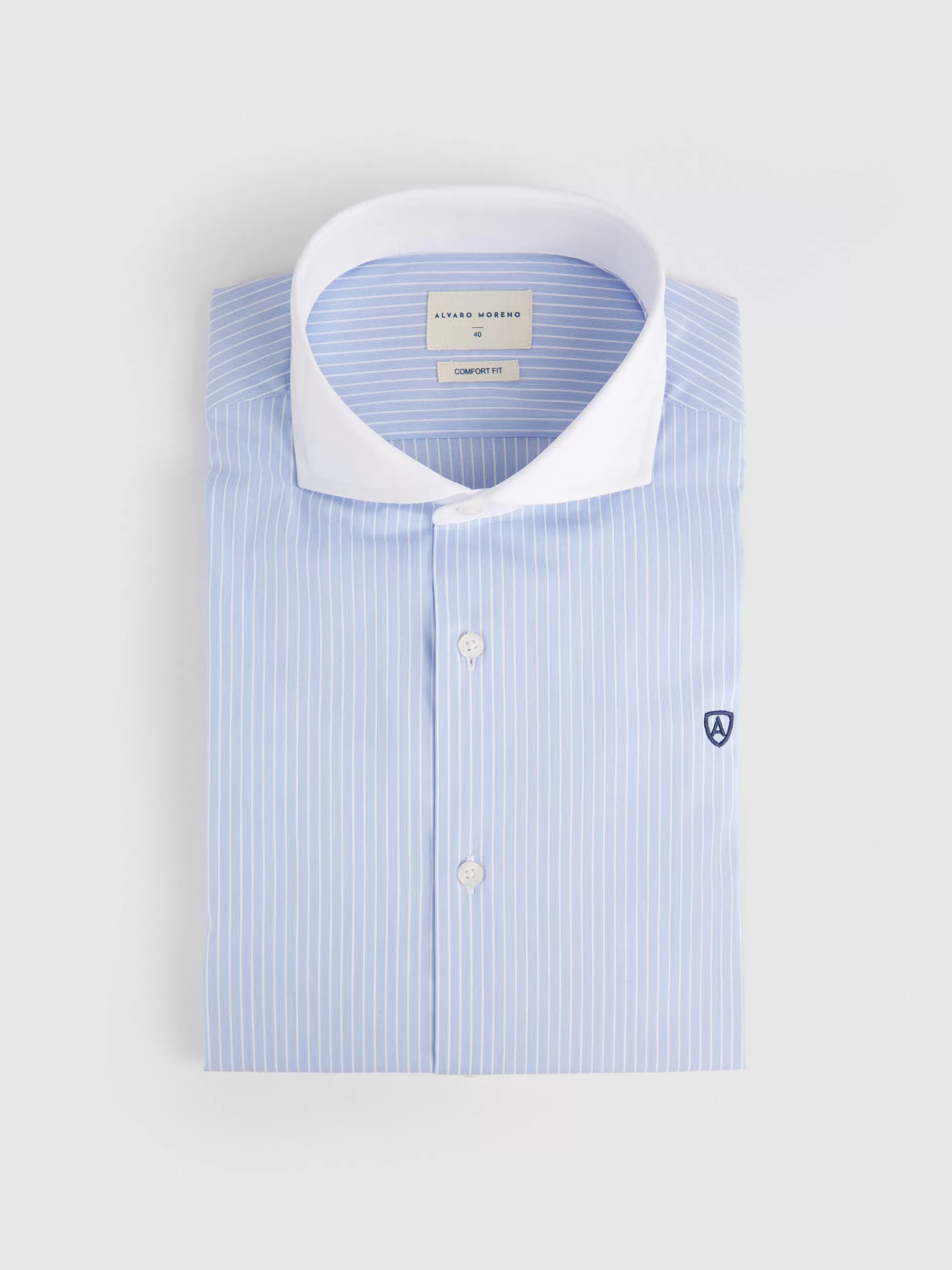 Sale Alvaro Moreno CAMISA RAYAS C. BLANCO Celeste